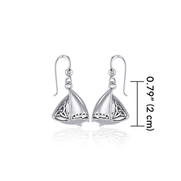 Celtic Knots Silver Sailboat Hook Earrings TER1760 - Jewelry
